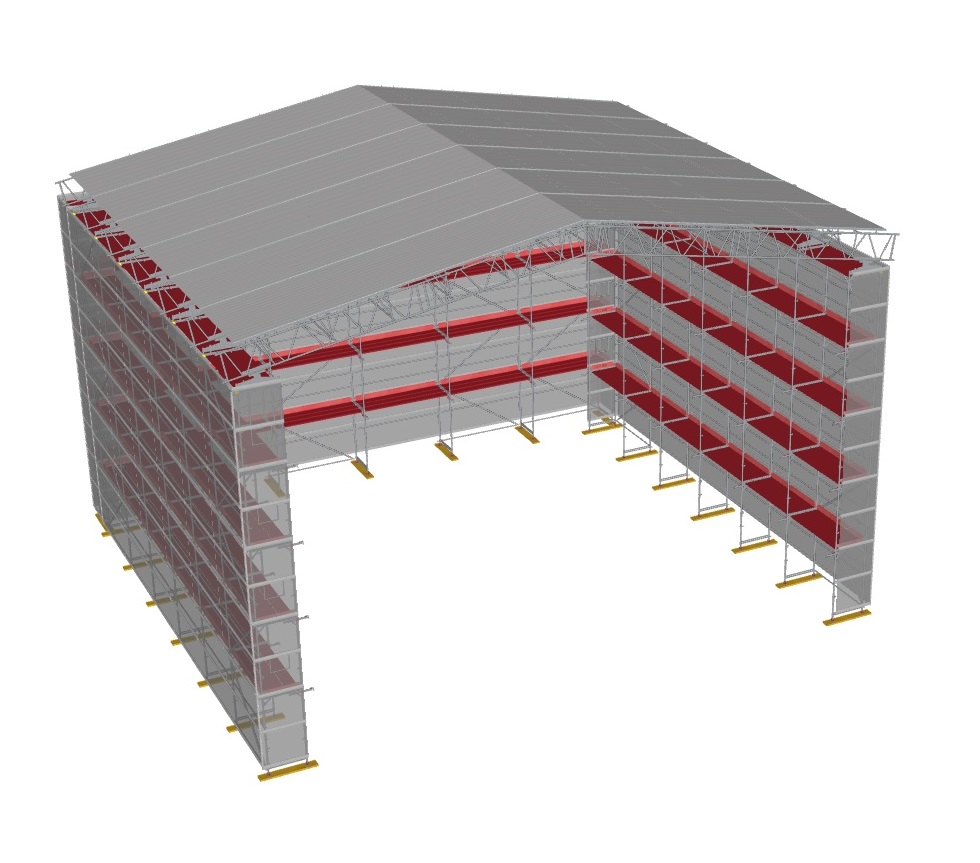 Gerüst mit Dach für Schallschutz