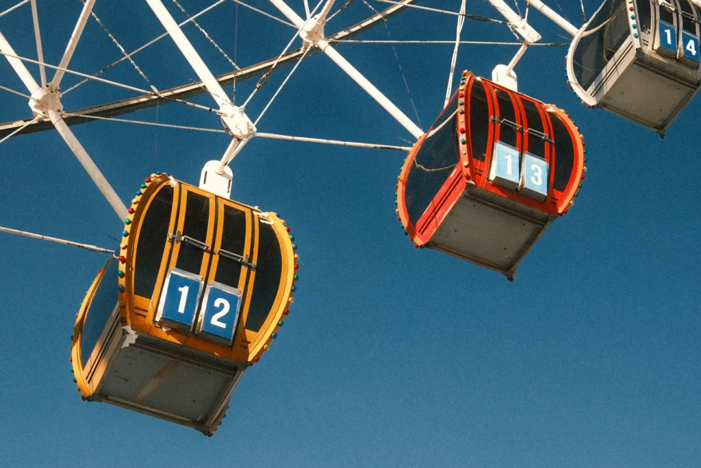 Riesenrad vor blauem Himmel